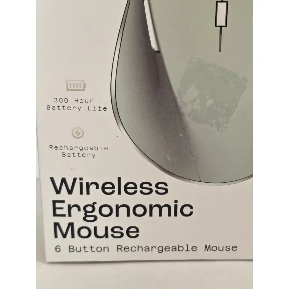 North Wireless Ergonomic 6 Button Mouse Mint Green Rechargeable USB-C 1600 DPI